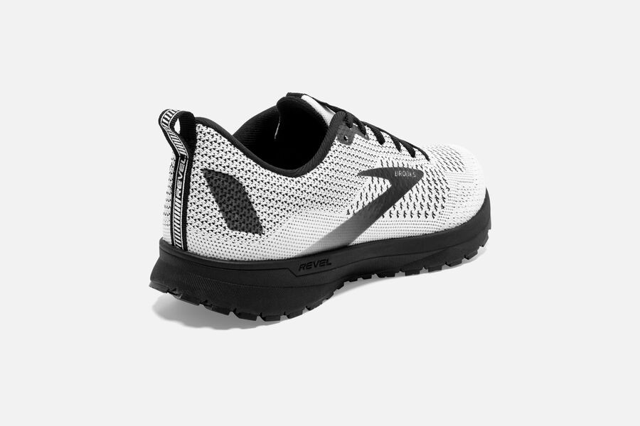 Brooks Running Shoes - Revel 4 Road Womens - White/Black - LZP-470612